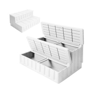 Glacier White Storage Steps